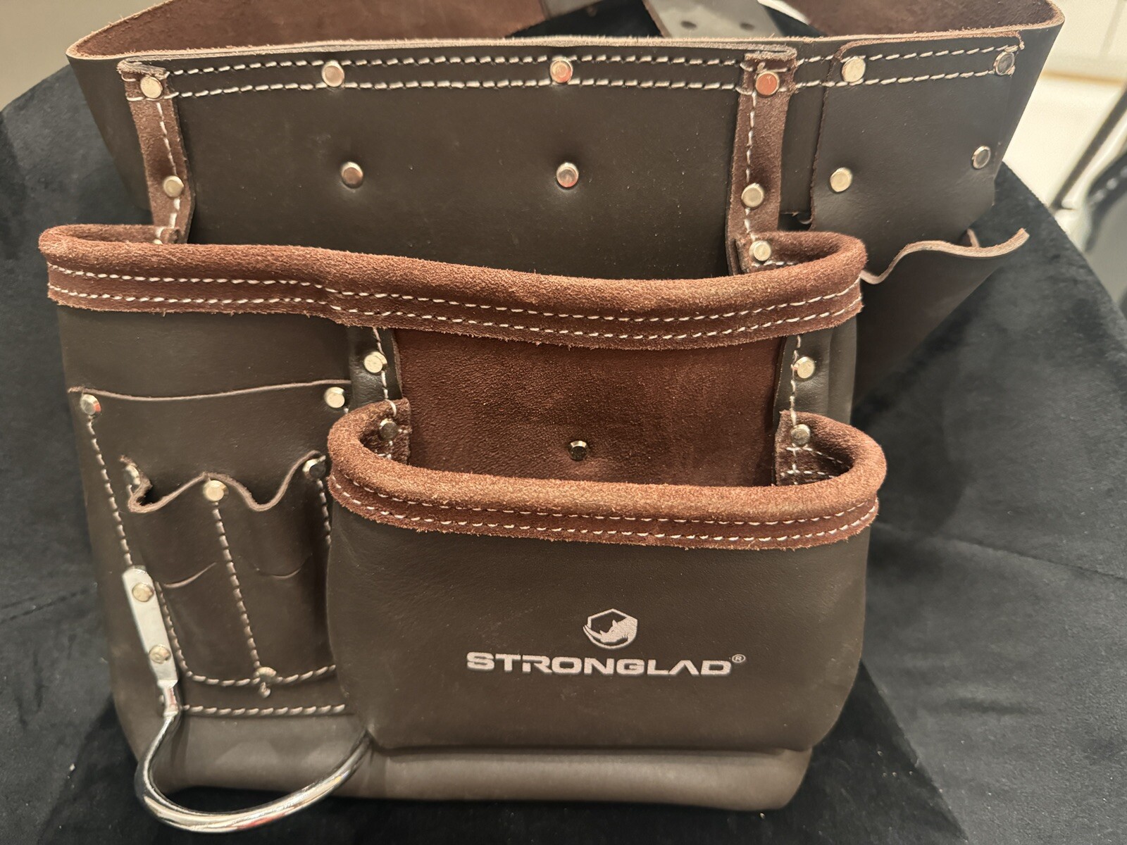 5-Pocket Leather Tool Belt, Carpenters Tool Belts, Construction Pouch, Tool A…