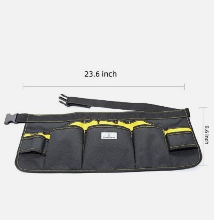 2 Gardening Tool Waist Bag Belt Heavy Duty Oxford Tool Apron Organizer 7 Pockets