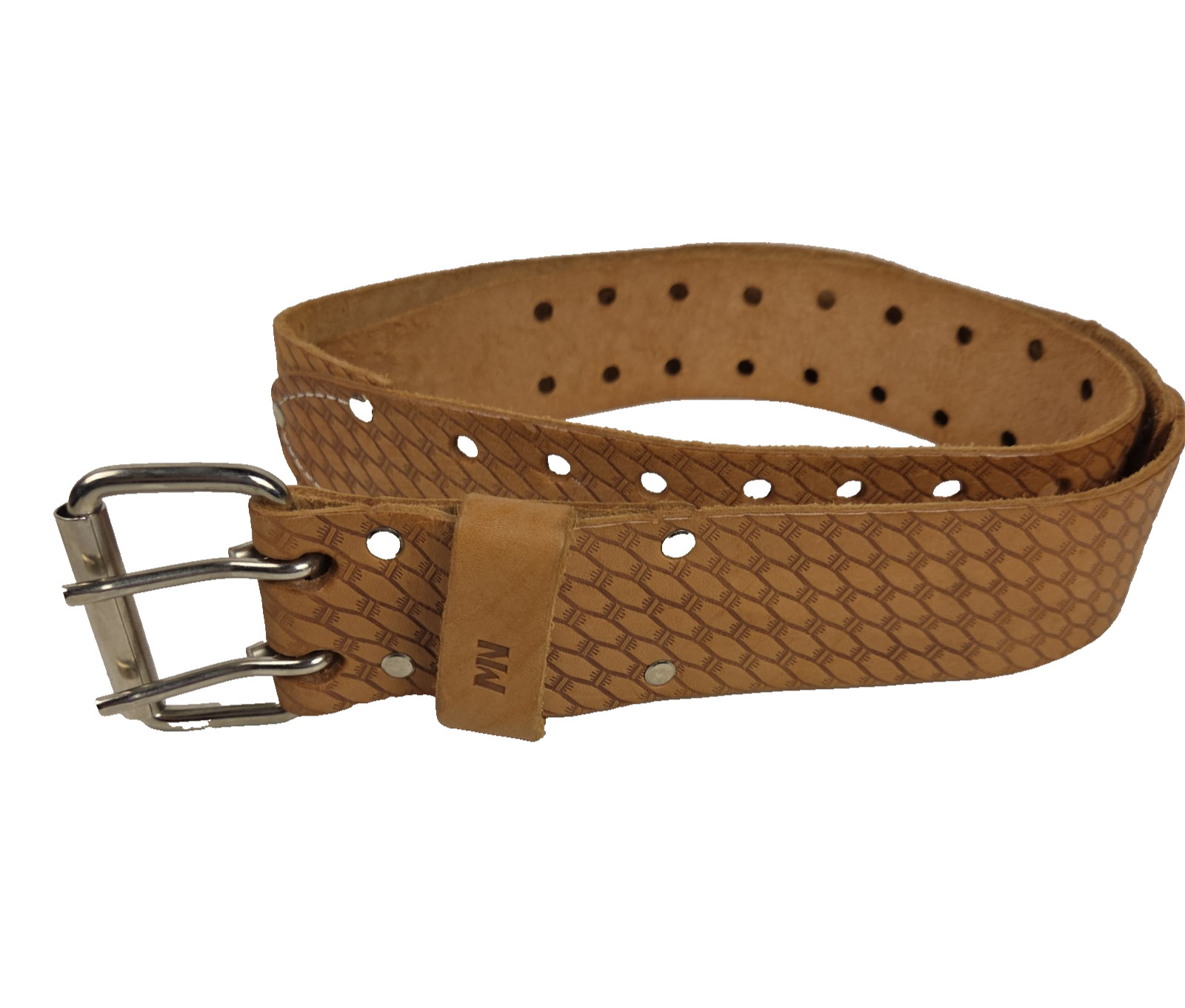 McGuire-Nicholas 2″ Leather Prof Work Belt Tool Belt in Saddle Raw Cow Hide 46”L