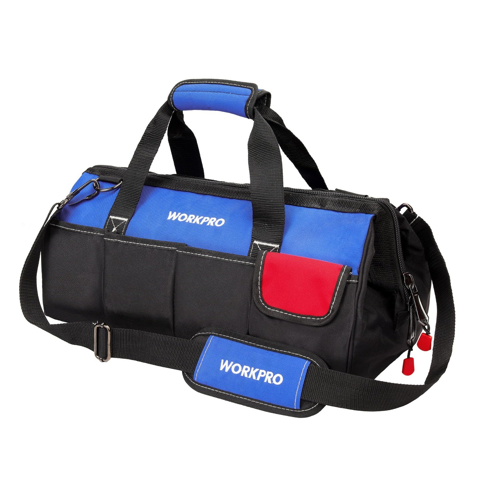 18″ Wide Mouth Tool Bag with Adjustable Shoulder Strap, Sturdy Bottom, Storage O