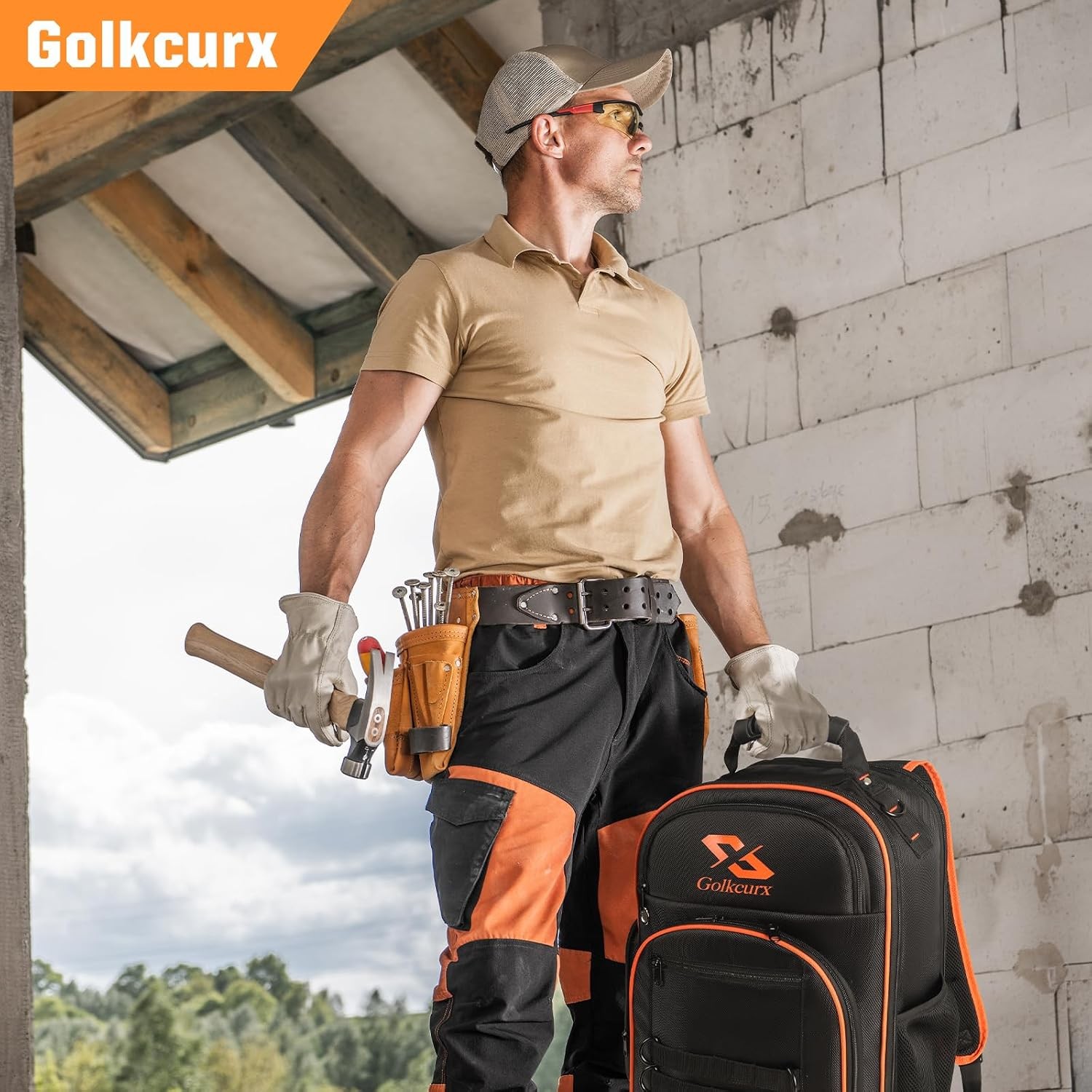 Heavy Duty Tool Backpack with Molded Base – Durable 1680D Carrier for Electricia
