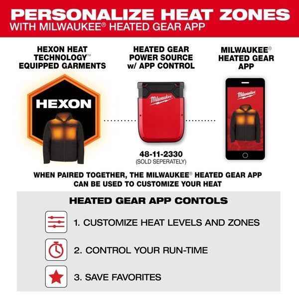 Milwaukee Tool F300b-212X Axis Heated Vest, Polyester, 2 To 8 Hours Heating