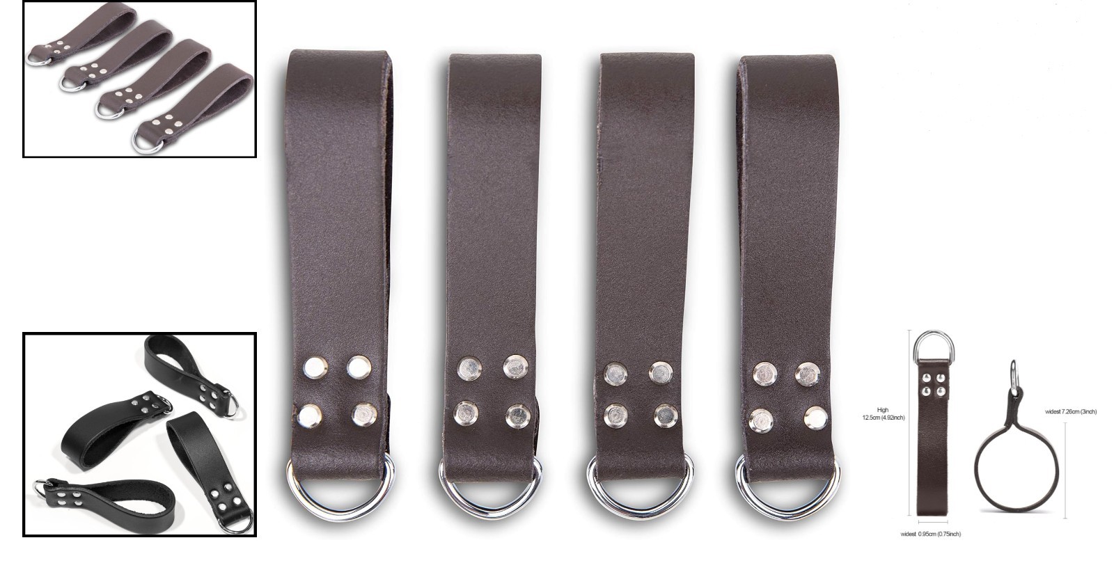 Heavy Duty Leather Tool Belt Connectors 4 Pack Suspender Loop Hooks Accessories