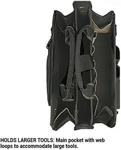 Stylish CLC 16 In. Tool Bag with Adjustable Strap and Parts Tray Included