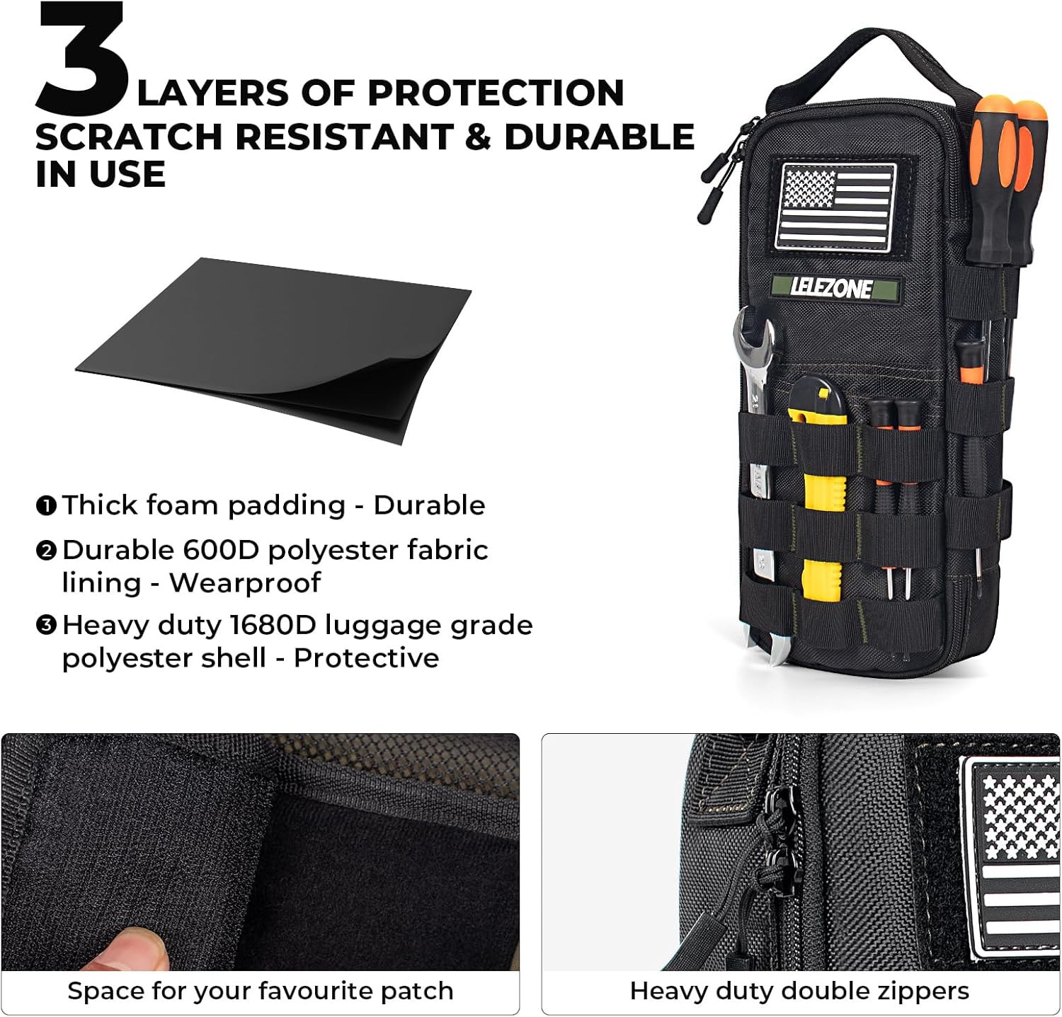 Portable Small Tool Bag, Organizer Storage Box for EDC, Motorcycle, Road Bike, E