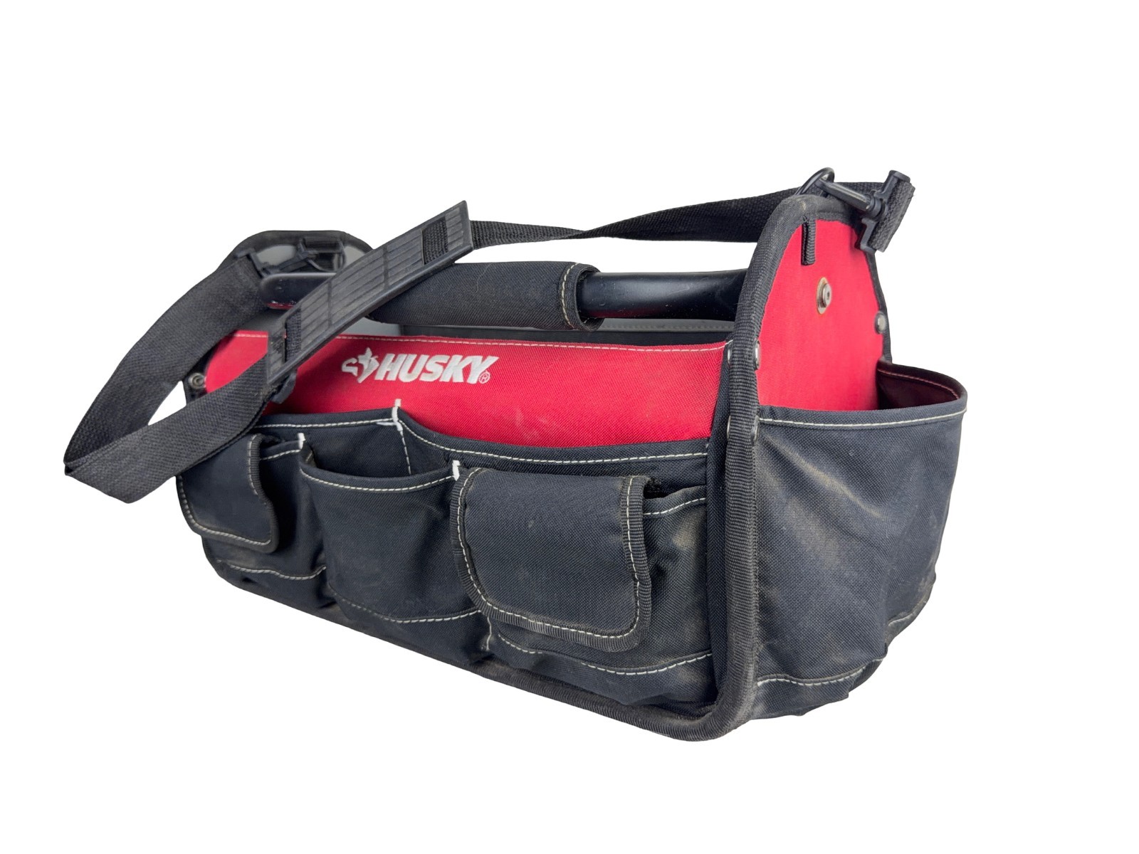 Husky Tool Bag 17″ Open Top Padded Handle Weatherproof Lots of Pockets!!