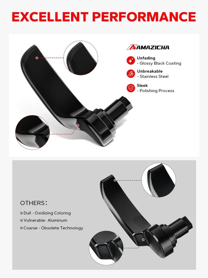 Gloss Black Saddlebag Latch Kit -Stainless Steel Saddle Bag Lifter fit for Ha…