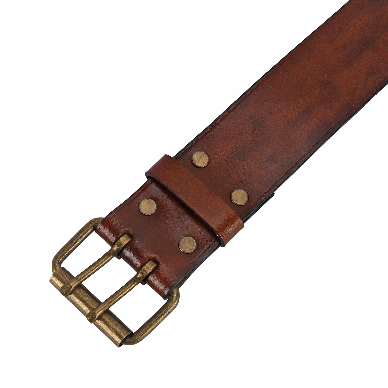 TOURBON Leather Tool Carrying Work Belt 2in Wide Rig Belt Double Roller Buckle