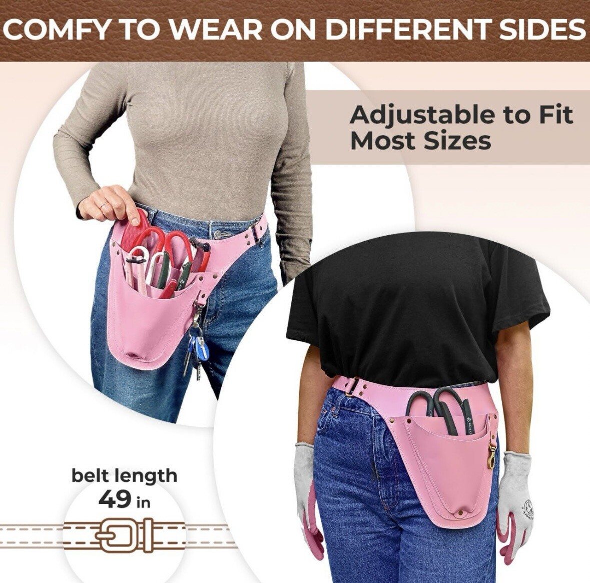 Leather Tool Belt for Florist/Gardener Tool Pouch, Tool Bag Leather Tool Pouch