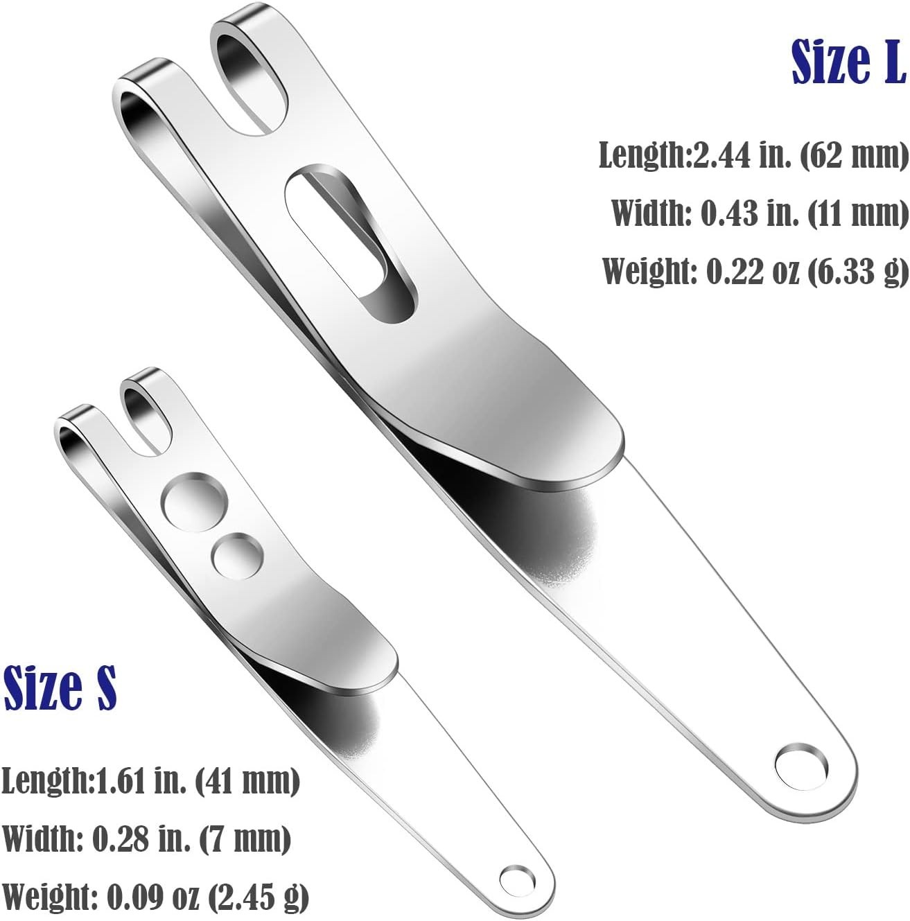 Deep Carry Pocket Clip – Heavy Duty Stainless Steel Multi-Purpose Belt Clip f…