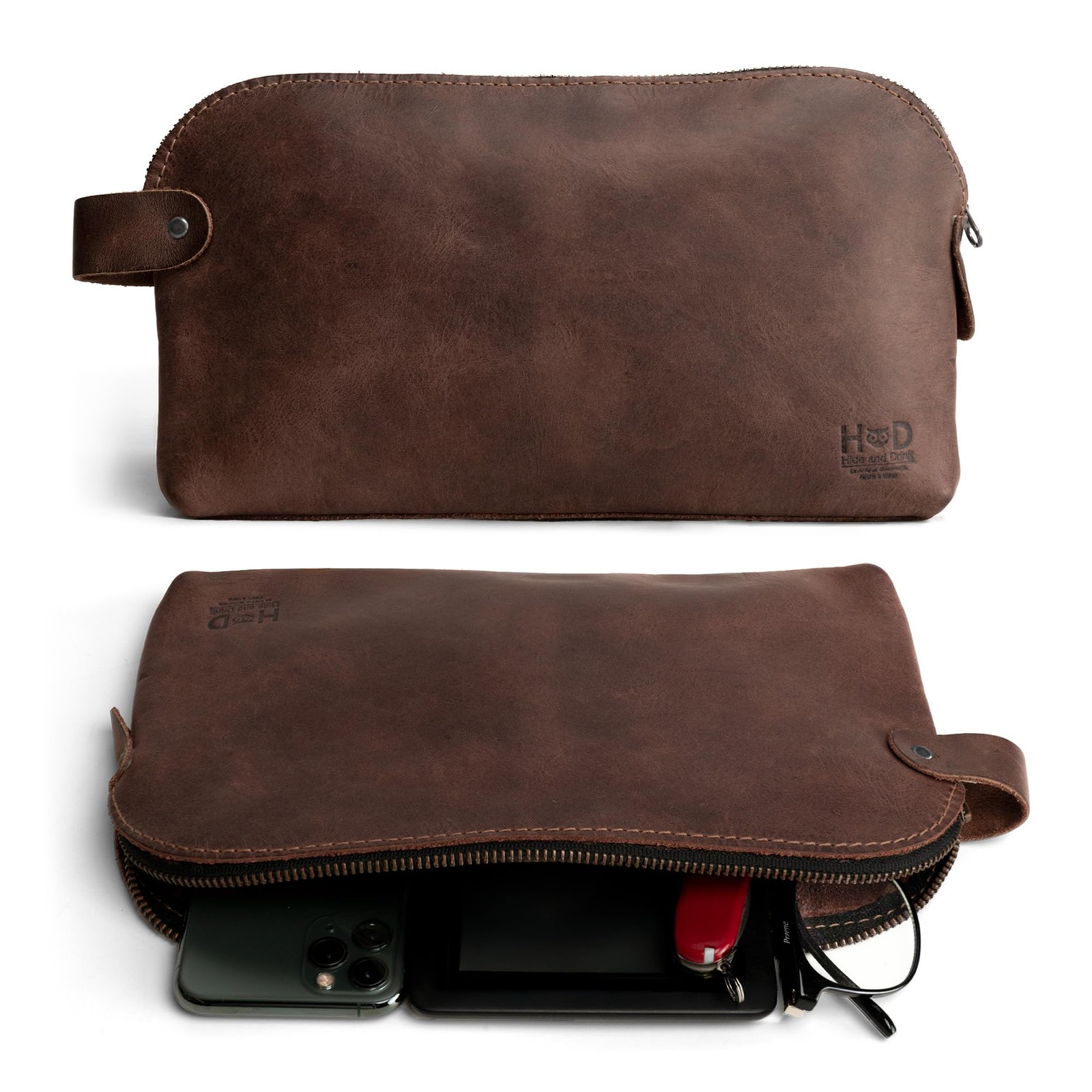 Hide & Drink, Large Rustic All Purpose Dopp Kit Utility Bag for Cords & Charg…