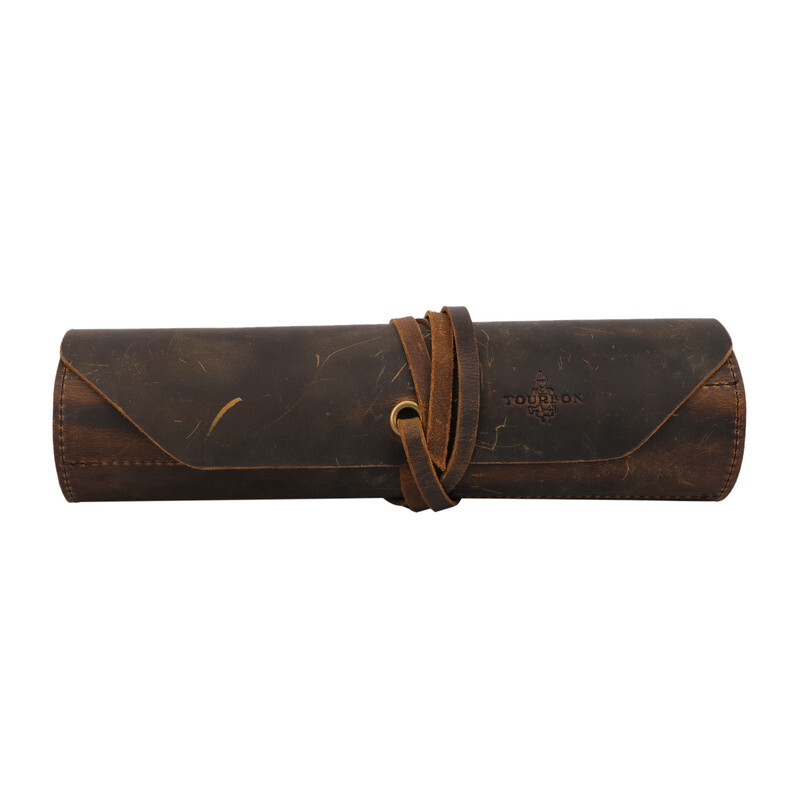 TOURBON Leather Rollup Workshop Carpenter Carving Tool Organizer Holster Storage