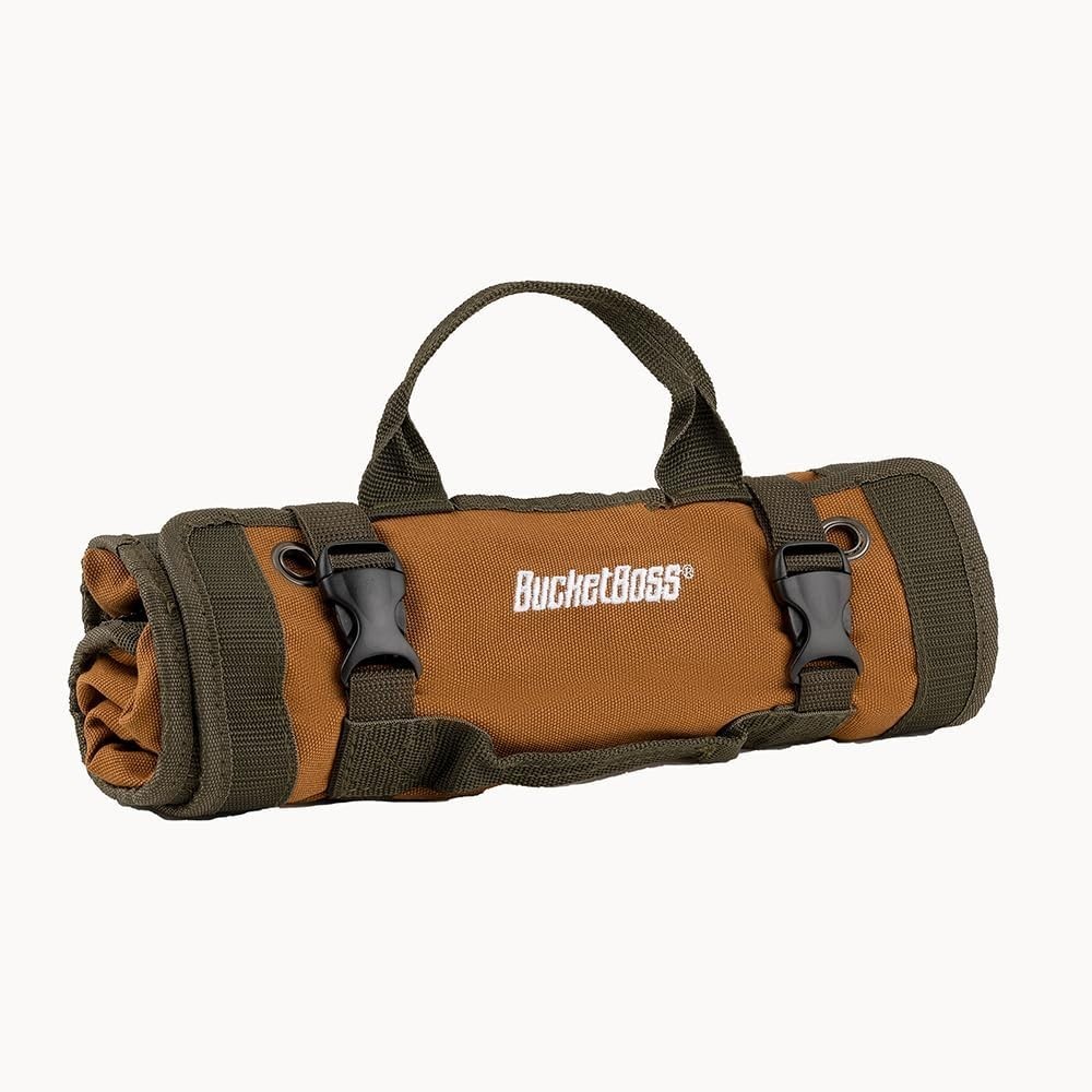 Functional Tool Roll with 6 Zippered Compartments for Organized Tool Transport