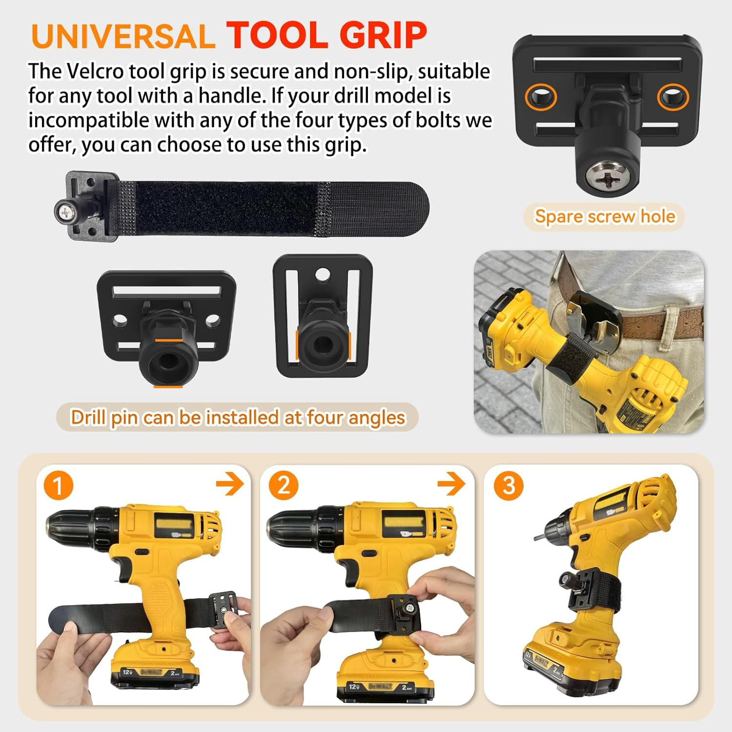 Universal Tool Holster for Tool Belt Accessories, Drill Holder for Power Drill,