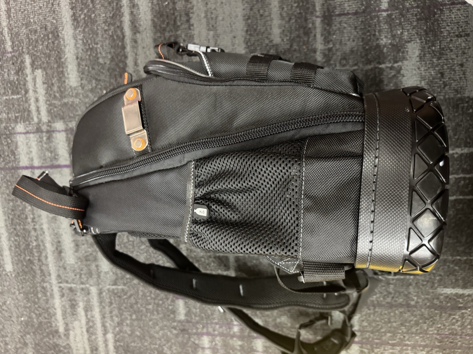 WELKINLAND 77 Pocket Large Tool Backpack Black/Orange Molded Base, Padded Handle