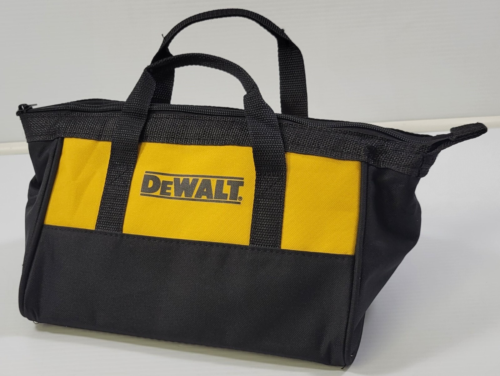 KK) Dewalt Black and Yellow Small Canvas Tool Bag 9″ x 11″ x 7″