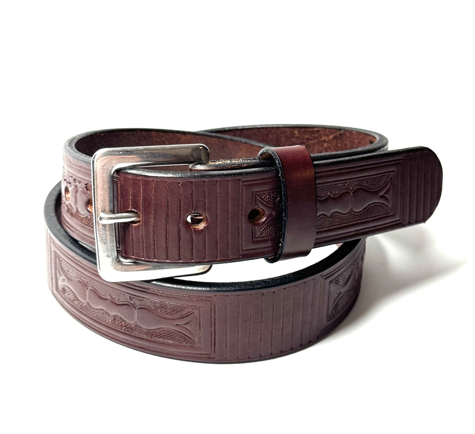 Boxed Brown Premium Heavy Leather Belt — Amish Handcrafted