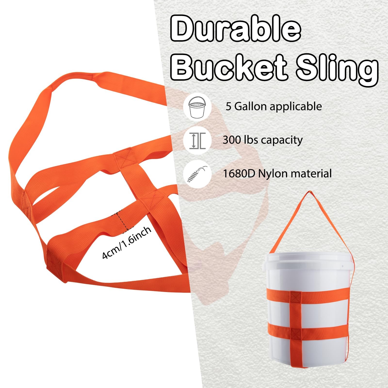 2 PCS Bucket Sling for 5 Gallon Bucket,1.6 Inch Wide Handling Sling Heavy 168…