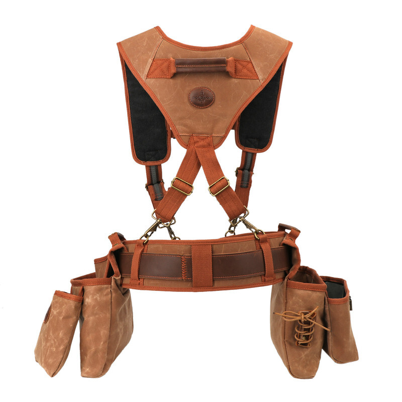 TOURBON Heavy Duty Tool Belt Pouches Build Suspender Electrician Carpenter Strap