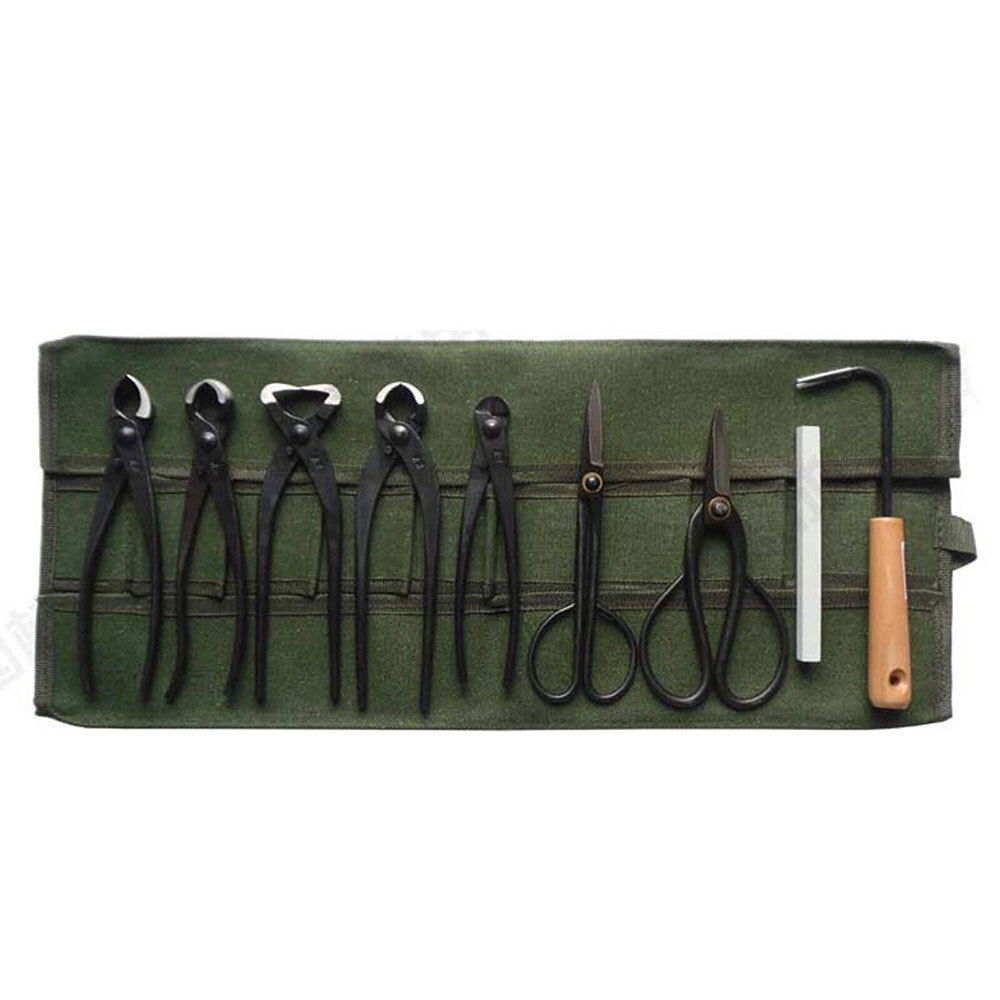 10Pockets Canvas Spanner Wrench Tool Roll Up storage bag Organizer Pouches Case-