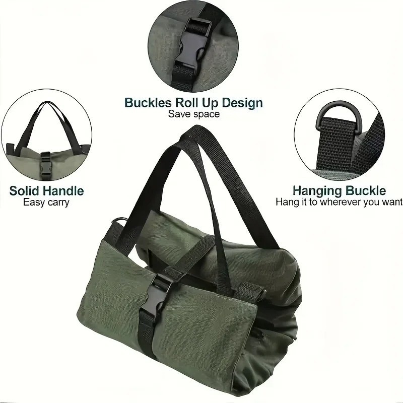 Heavy-Duty Roll-Up Tool Bag Oxford Fabric Organizer Mechanics Electrician