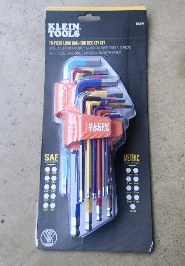 Klein Tools CBLS19 19 PIECE LONG BALL END HEX KET SET