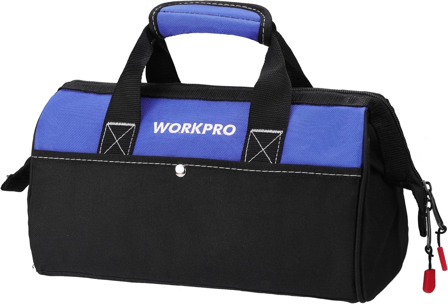 WORKPRO 13-inch Wide Mouth Tool Bag Tote Bag w/Inside Pockets Tool Bag Pink/Blue