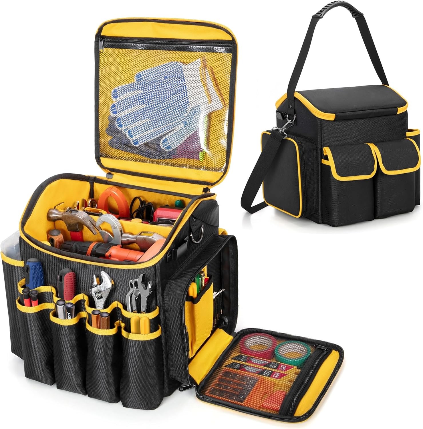 Tool Bag with a Detachable Divider and Shoulder Strap, Heavy Duty Tool Tote