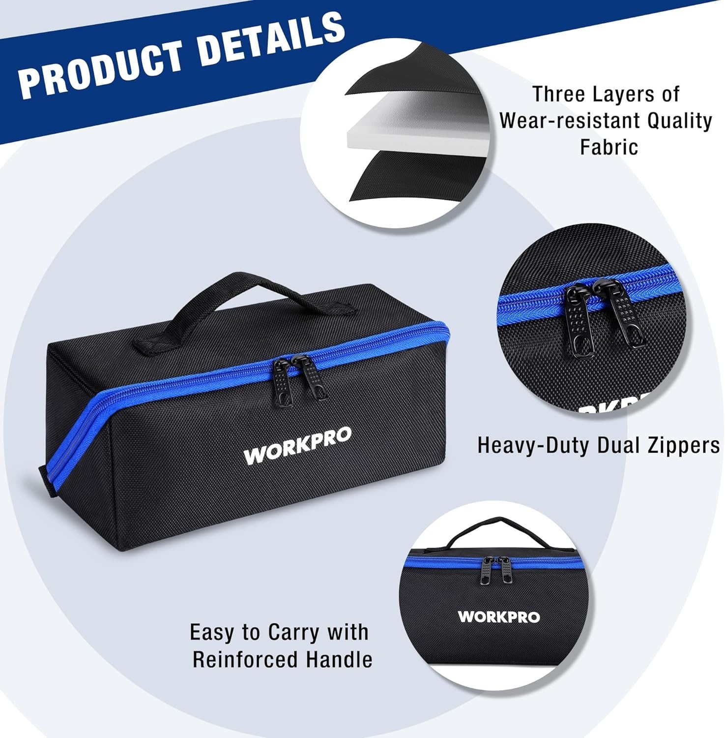 Multipurpose 10″ Tool Organizer Bag with Heavy-Duty Zippers for Professionals