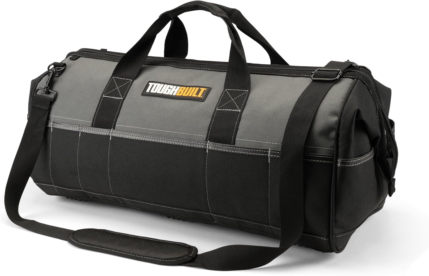 – 24″ Builder Tool Bag, Heavy-Duty 1680D Ballistic Fabric Wide-Opening Bag with