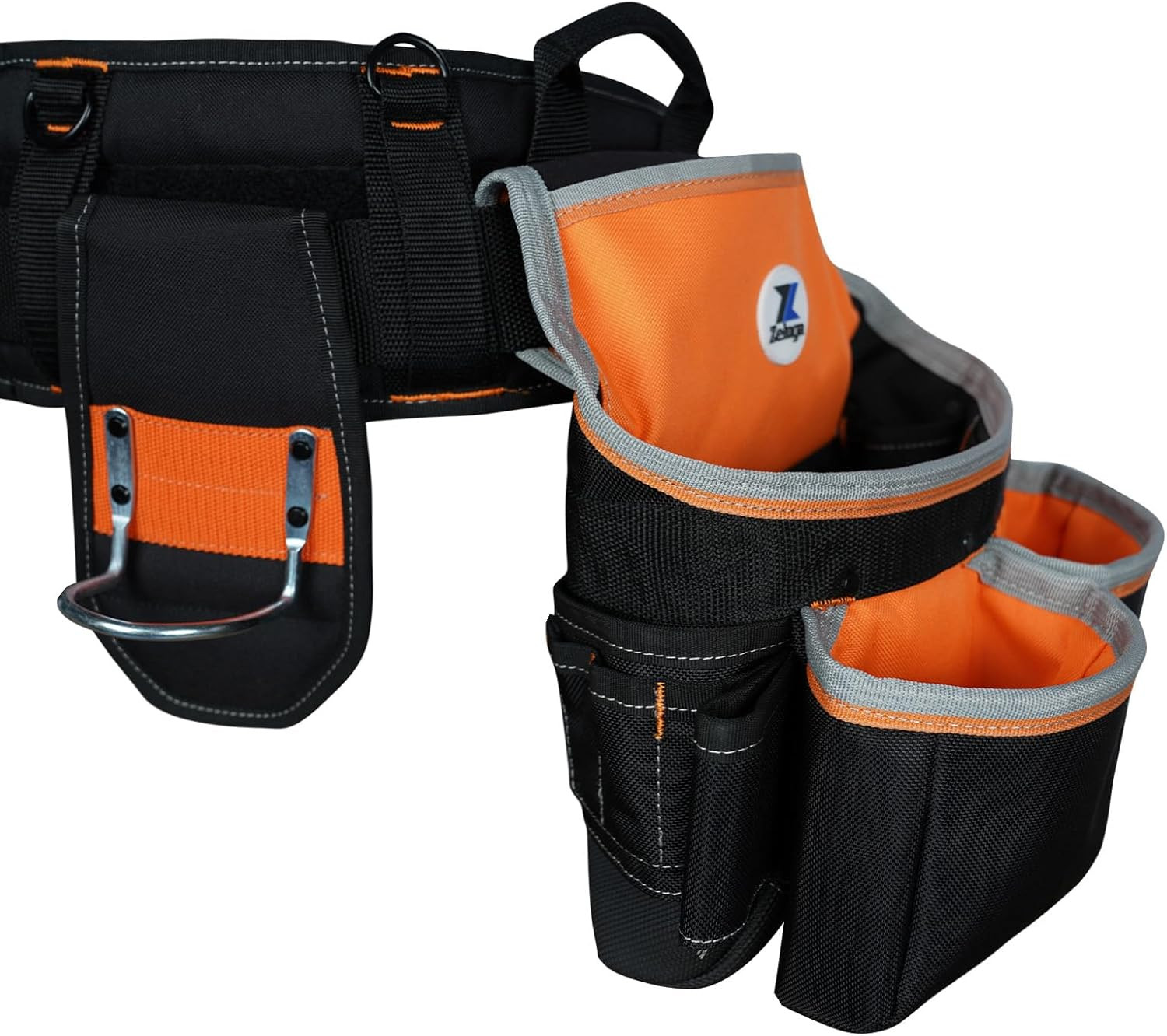 20-216 Multiple Large Pockets Tool Belts for Men with Suspenders, 4″ Padded Tool