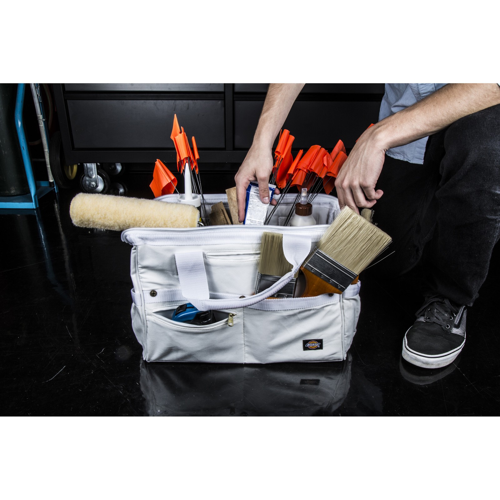 Work Painters Tool Bag 16 inch White Dickies 57040