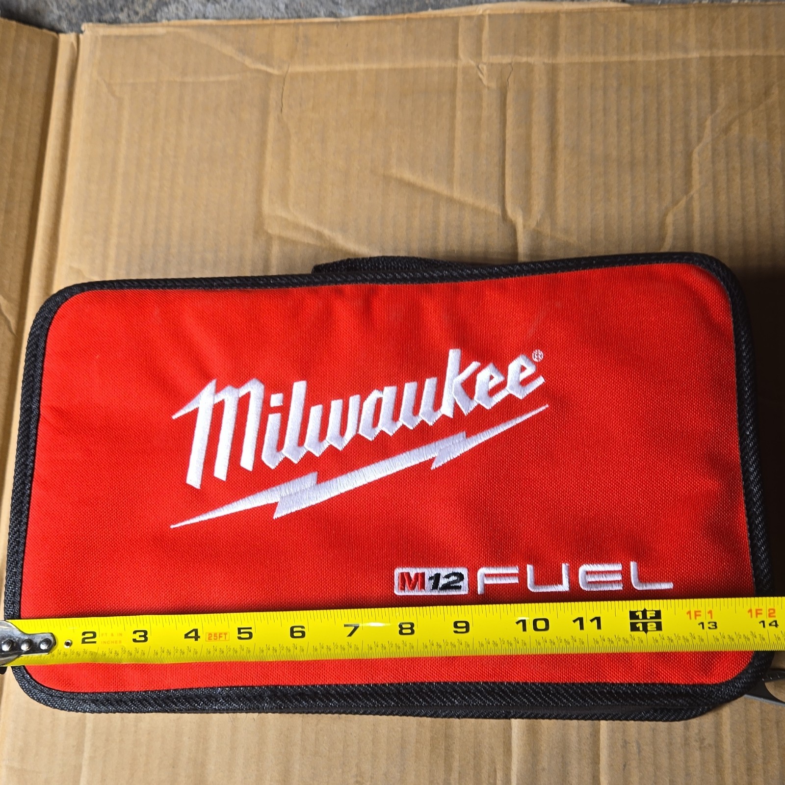 Milwaukee M12 FUEL Medium Tool Bag Red Black Fabric With Handle