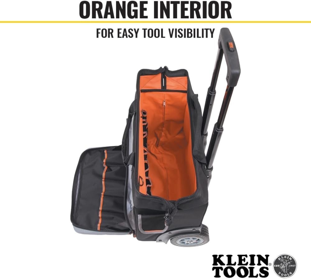 Rugged Tool Bag with 6-Inch Wheels and Reinforced Structure for Easy Transport