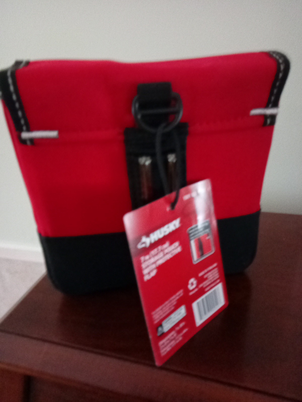 Husky 7 In. Rugged Storage Pouch With Protective Flap Belt Clip & Belt Loop NEW