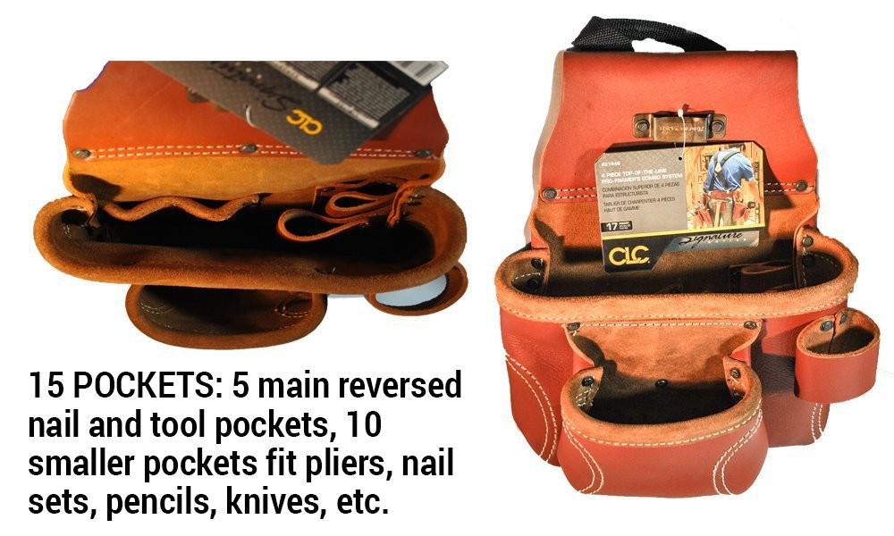 CLC Custom Leathercraft 21448 4 Piece Pro Framer’s Combo System Tool Belt 15 Poc