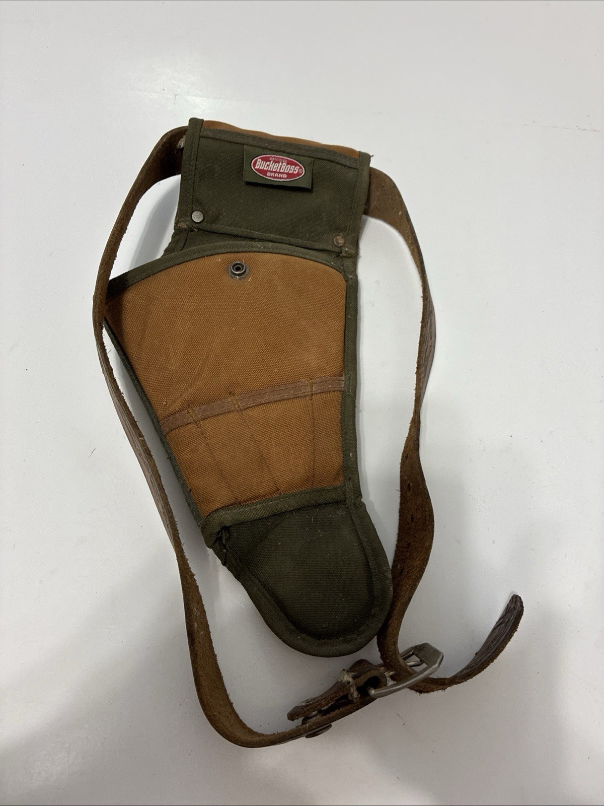 Bucket Boss Drill/Impact Tool Holster. Decorative Leather Belt. Torn Strap.
