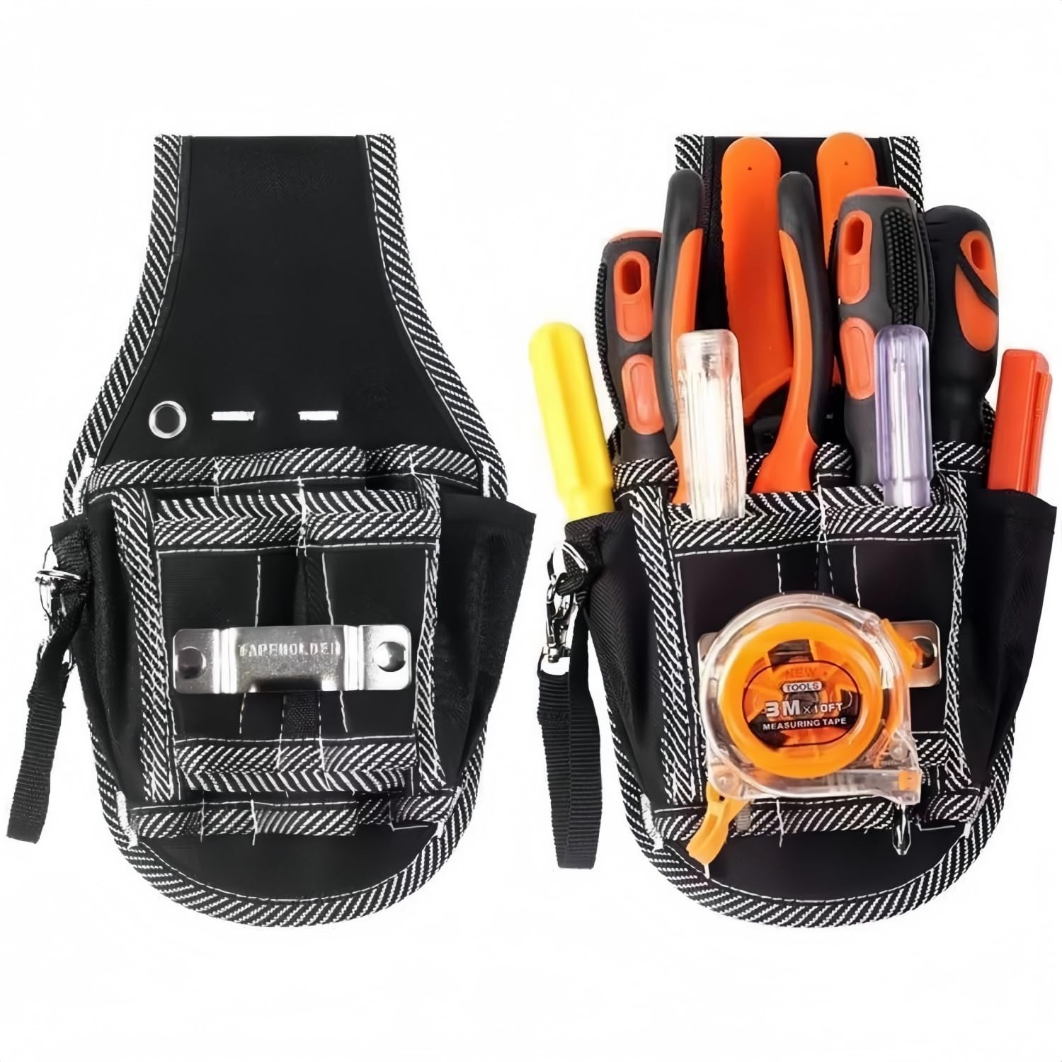 Professional Tool Pouch with 7 Pockets,Oxford Canvas Small Tool Bags, Waterpr…