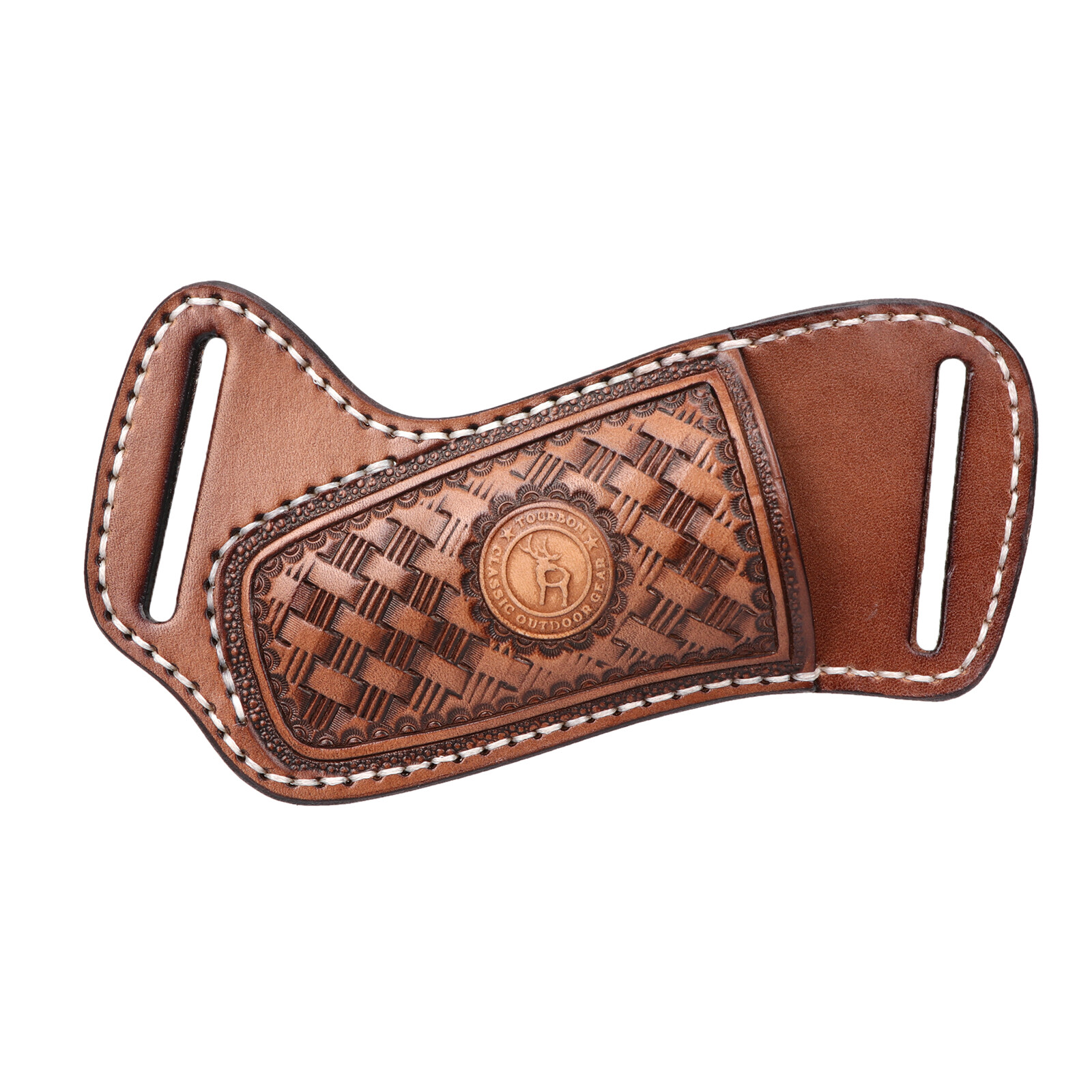 TOURBON Leather Folding Knife Sheath Belt Carry Pouch Tool Pocket Knives Holster