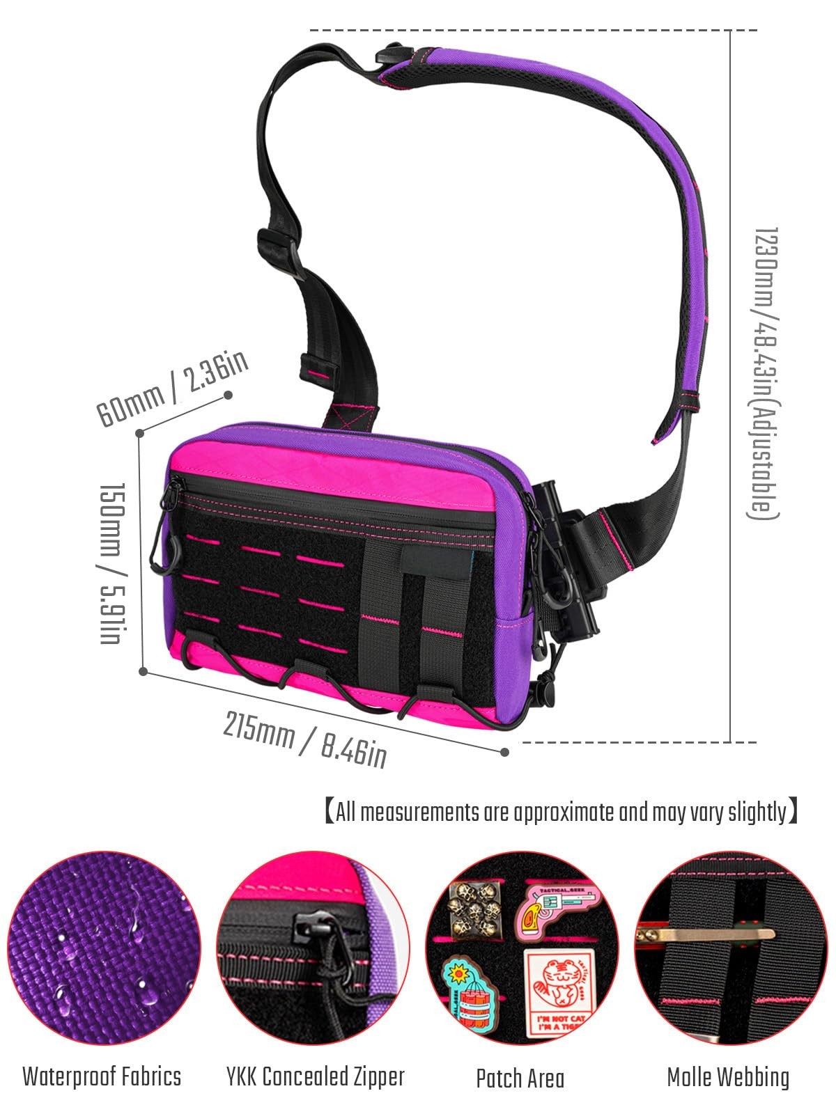 Tactical_Geek Tacticalgeek Cache L3S Purple Crossbody Shoulder Bag Multipurpose
