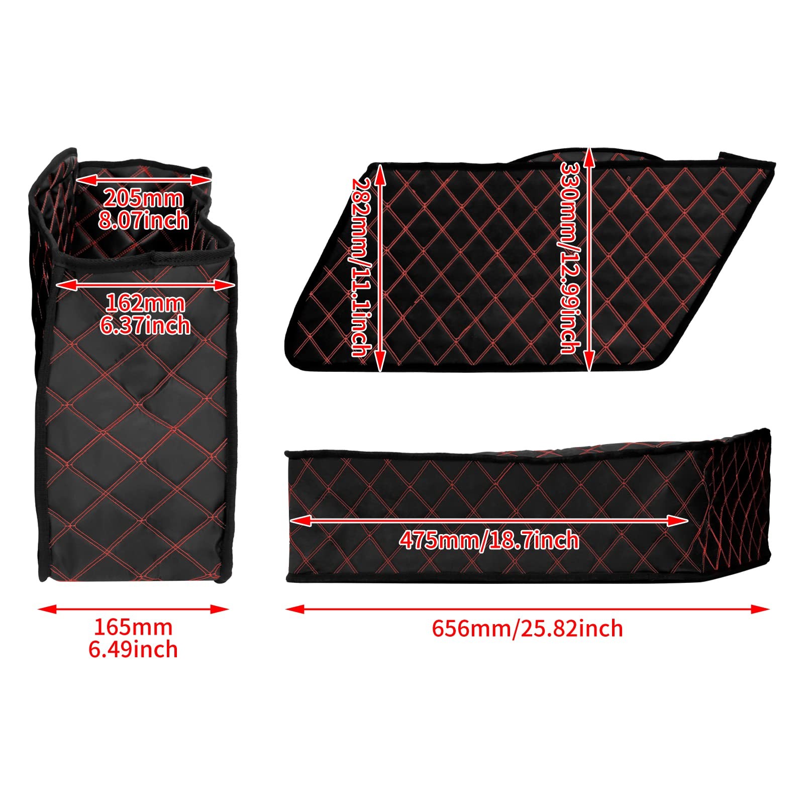 motosikleta Saddlebag Liners Carpet Insert with Red Stitching for Non-Stretch…