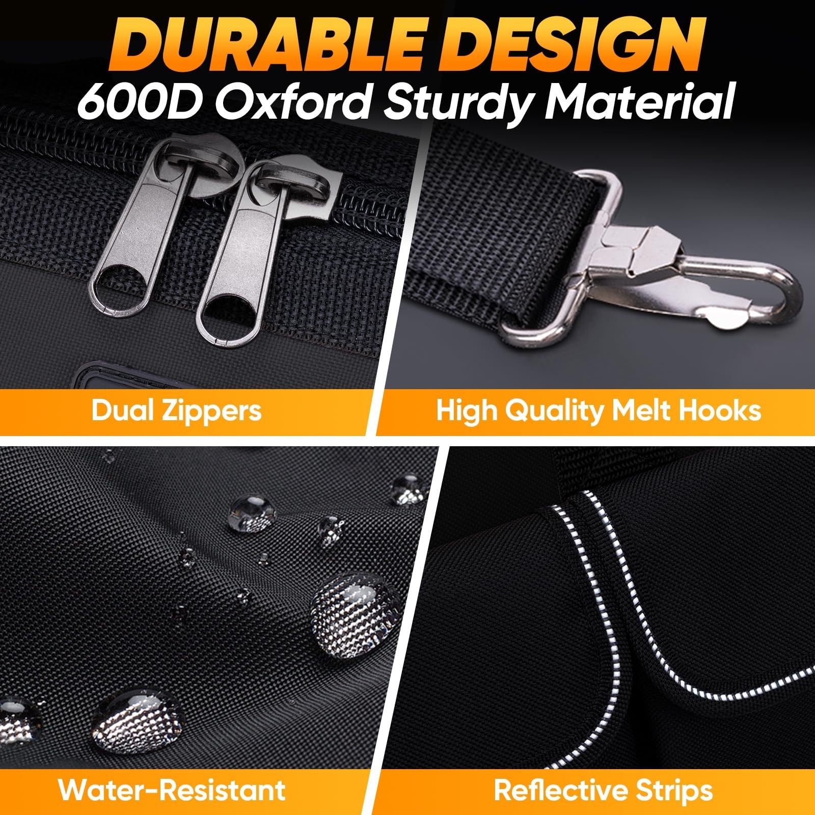 Heavy Duty Tool Bag Organizer with Multi-Pockets, Portable Storage Tote, Adjusta
