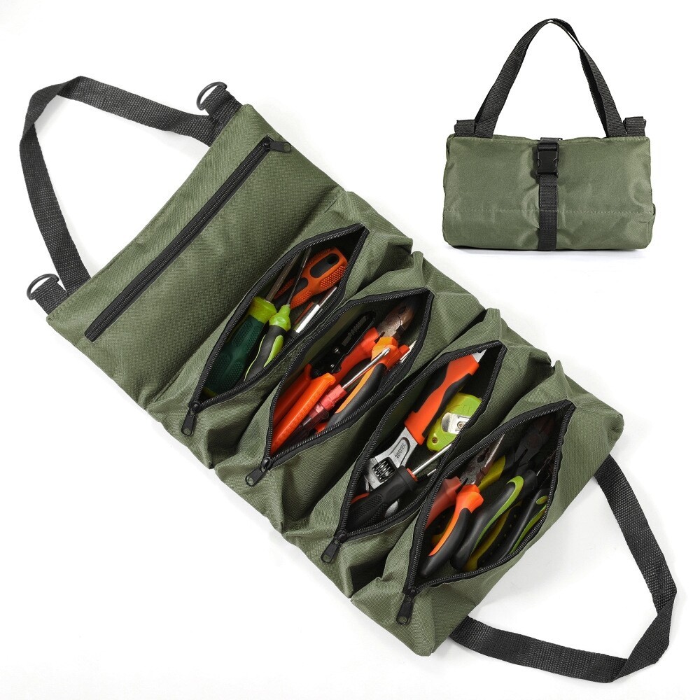 Tool Roll Up Bag Heavy Duty Tool Organizer Portable Storage Hanging on the Wall