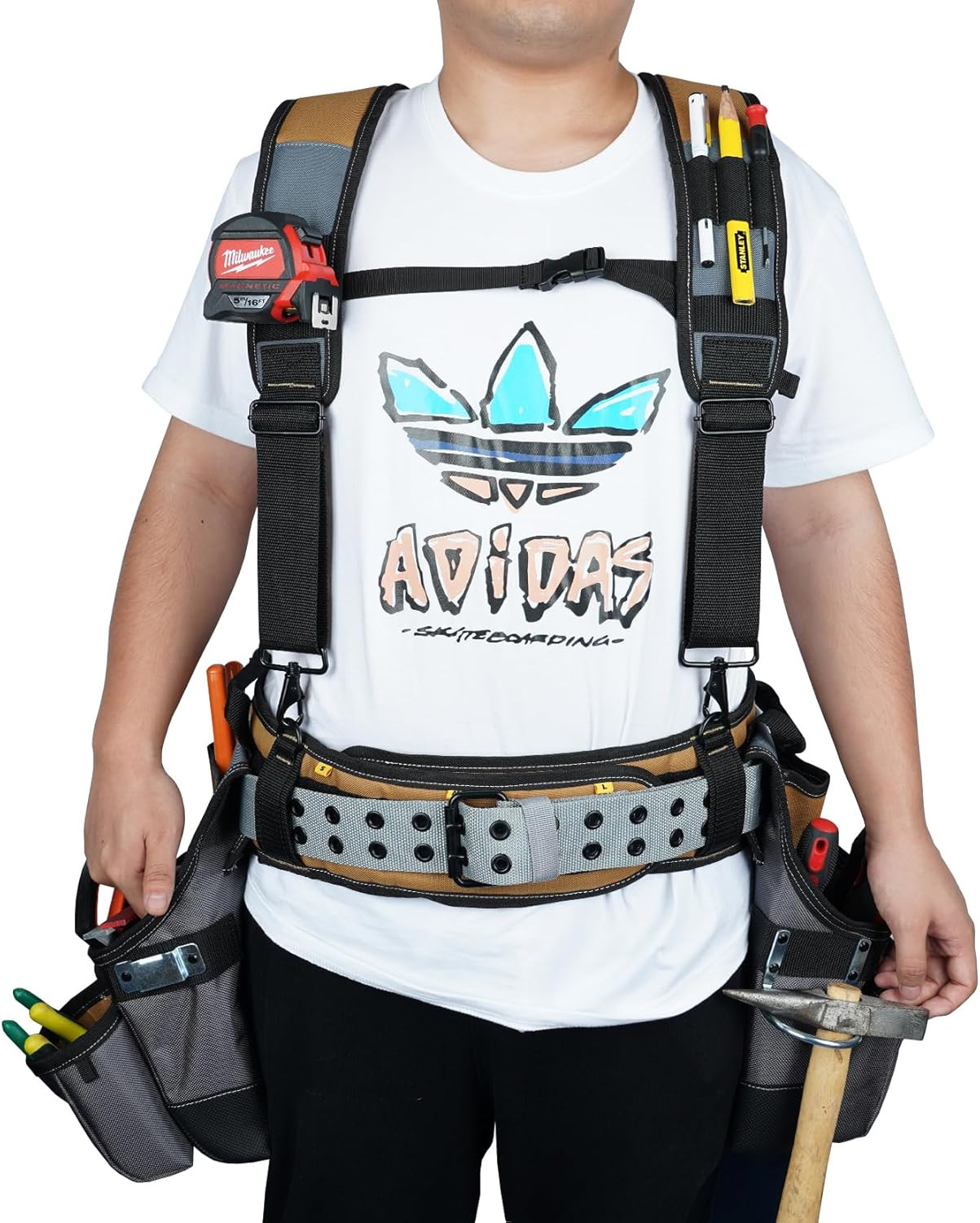 Tool Belt with Suspenders Tool Bag Suspenders Framers Comb Apron Tool Belt Const