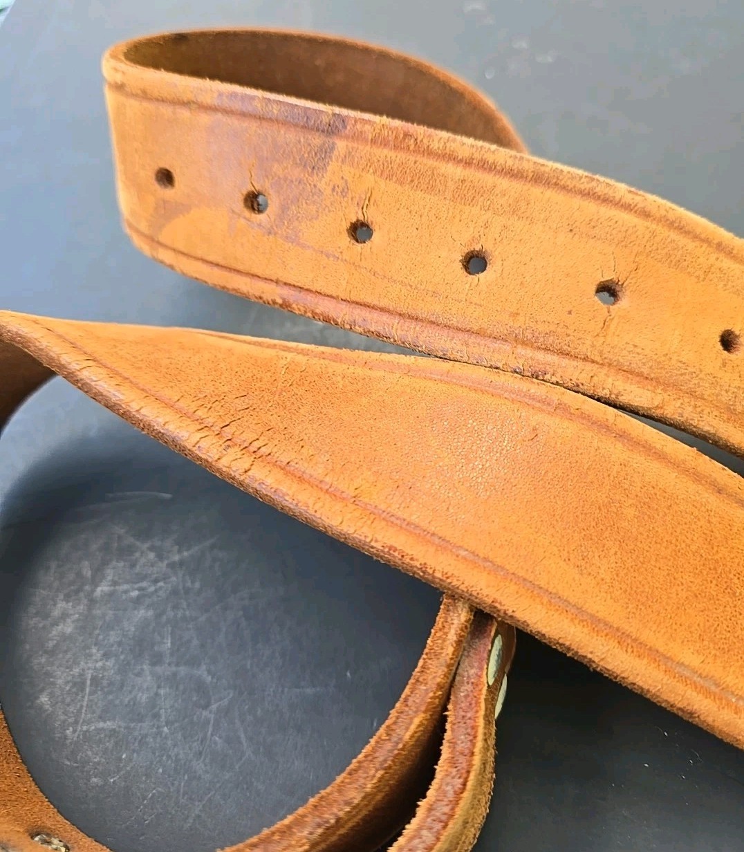 Vintage W. M. Bashlin Co. Linesman Tool Belt, #628-46 100% Distressed Leather