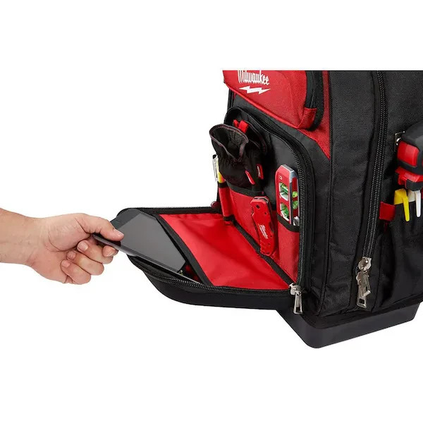 Milwaukee Jobsite Backpack 15-In Hardshell Protected Storage Organizer Tool Bag