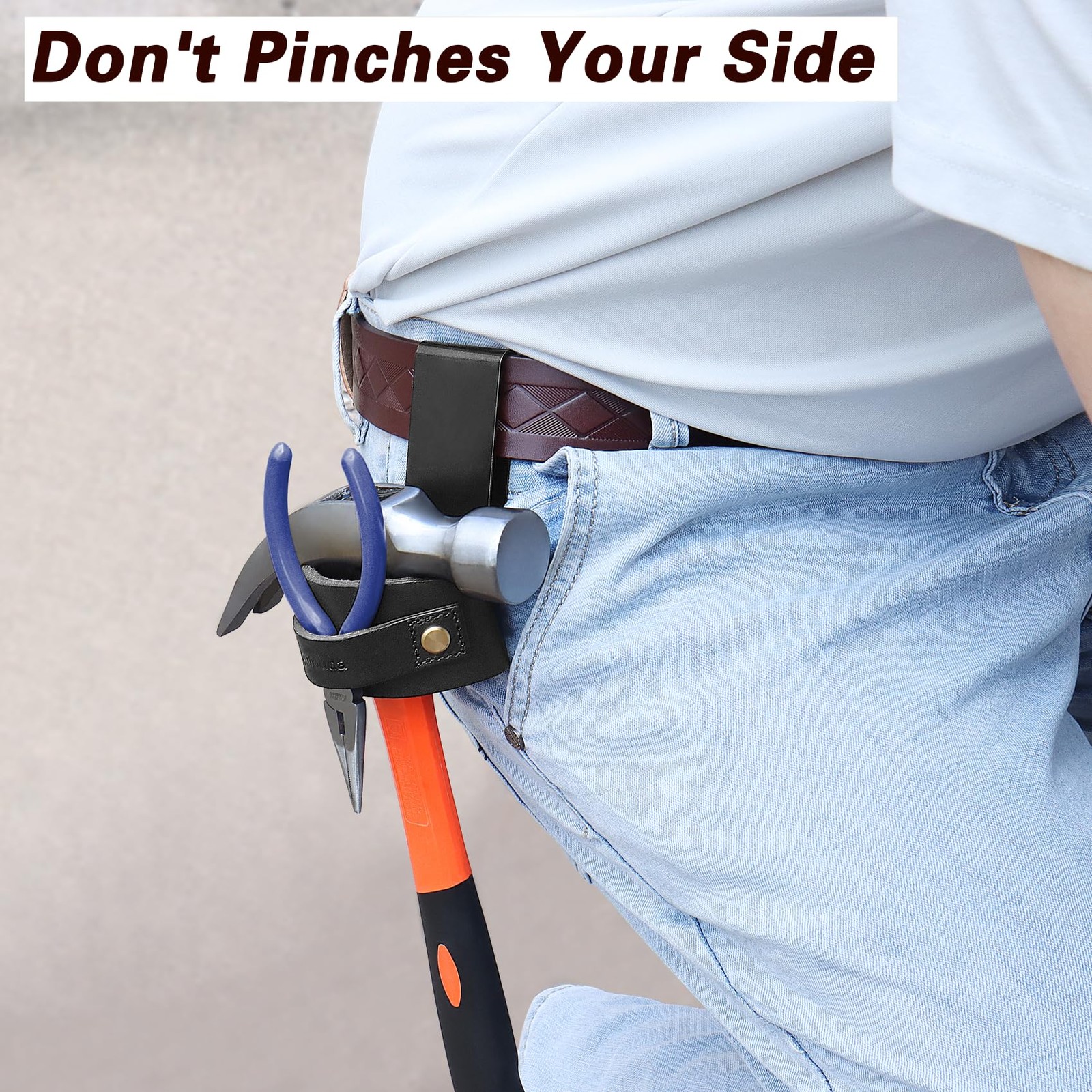 Leather Hammer Holder Belt Loop Holster ClipOn Tool Hook Mallet Hatchet