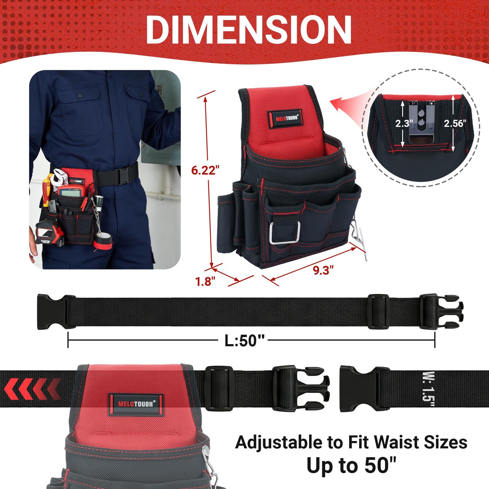 Electrician Tool Pouch Tool Belt Pouches with Belt Clip, Electrical Tape Chai…