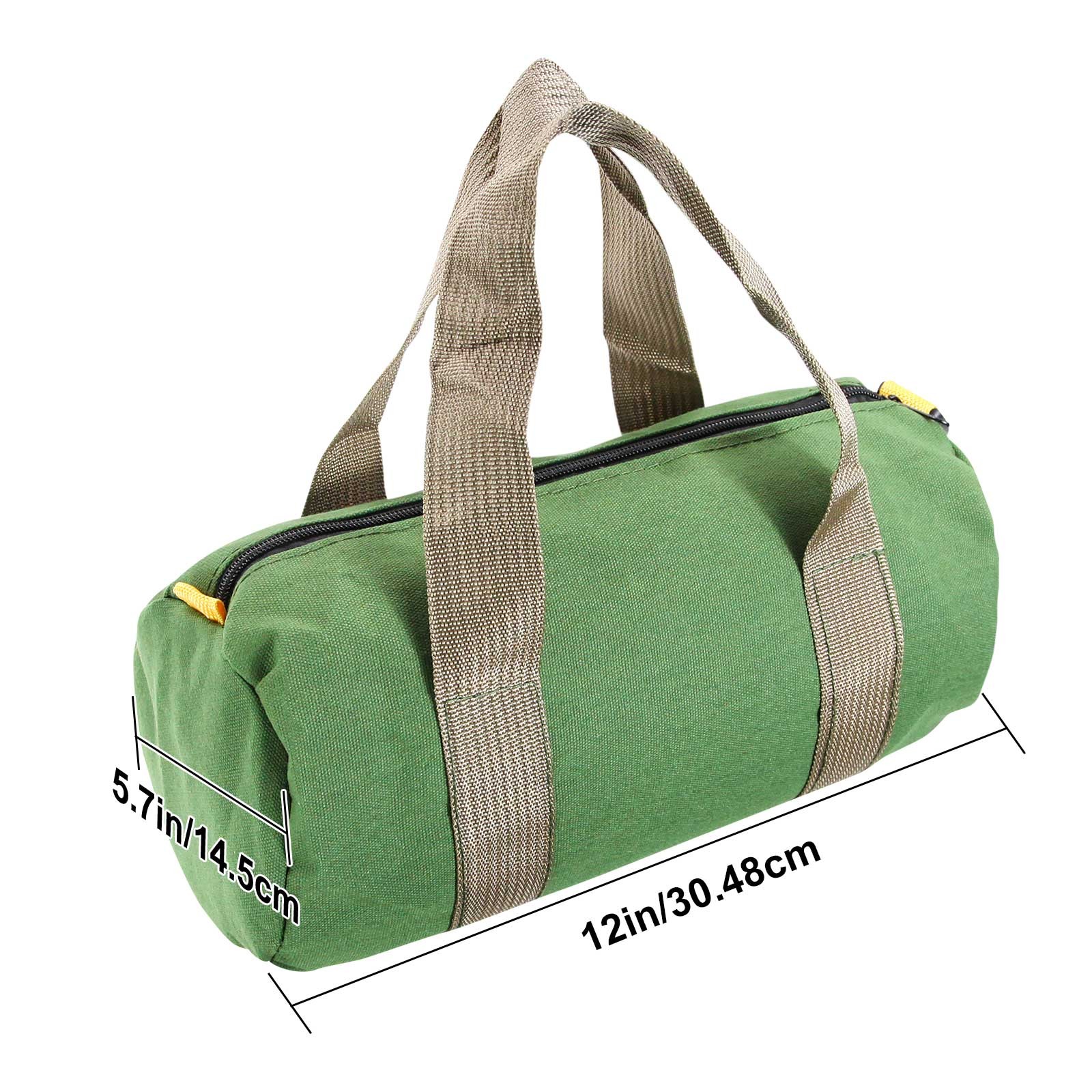 12in Heavy Duty Canvas Tool Bag with Zipper Muti-Purpose Portable Waterproof US