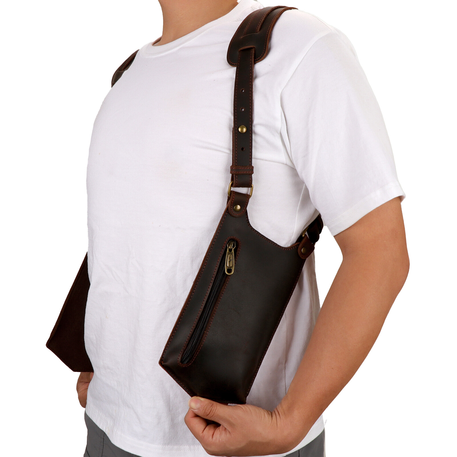 Tourbon Phone Carry Harness Chest Wear Tool Holder Pouch